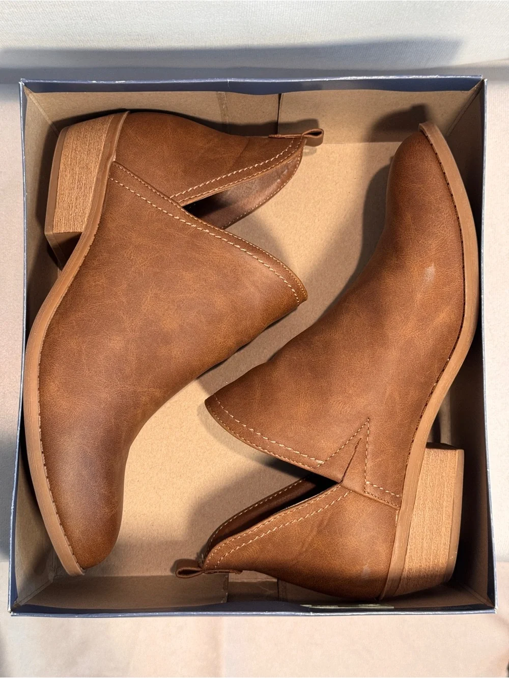 Universal Thread Cognac Brown Slip-On Ankle Booties